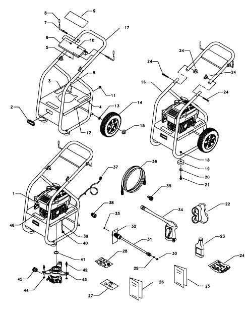 GENERAC 1536-0 parts breakdown